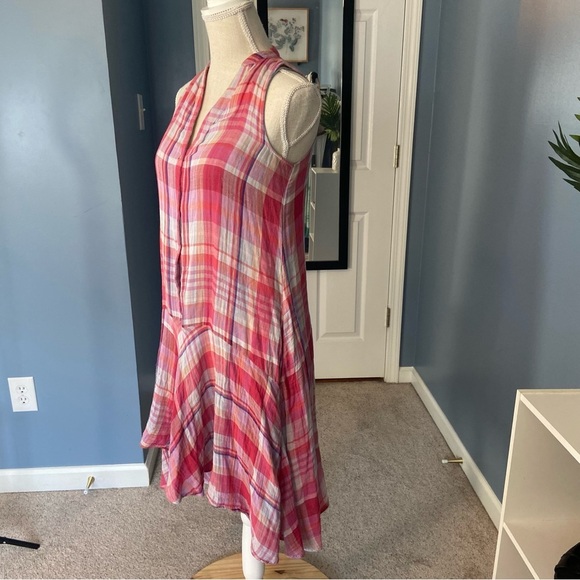3/$30 Maeve Anthropologie Pink Pippa Plaid Swing Dress - Picture 4 of 8
